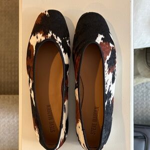 Steve Madden Brown Cow Print Ballet Flats